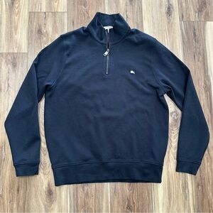 Burberry 100% Cotton Quarter Zip Pullover, Black, Men’s XL